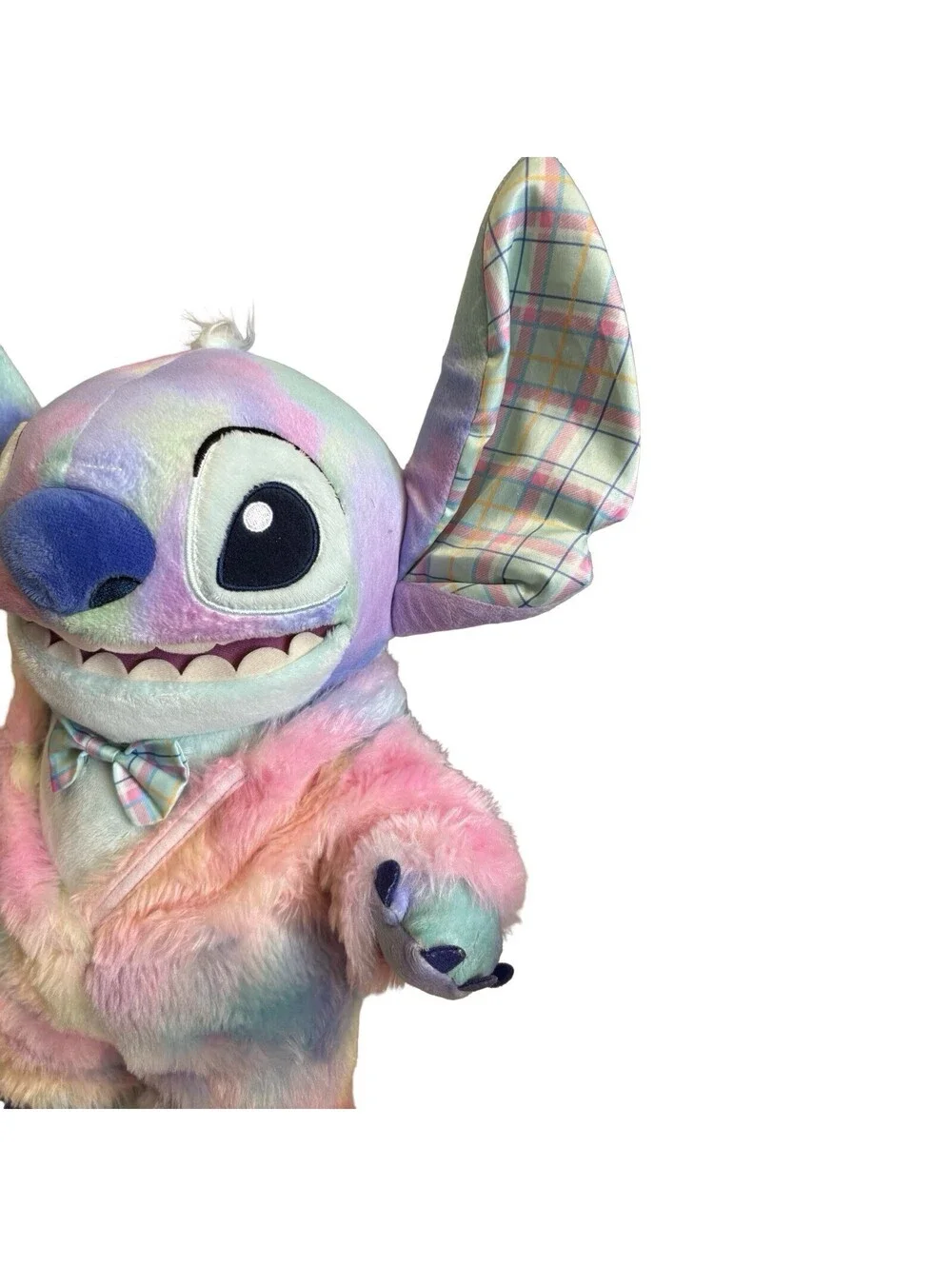 Build A Bear Stitch Disney Toy Pastel Plush Plaid Ears Stuffed Animal w/ Outfit